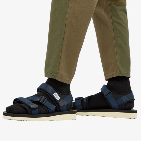 SUICOKE Navy Kisse-V Men’s Blue Strap Sandals | Viabram Sole | Revolve - Picture 1 of 7